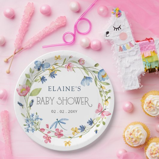 Wildbloemen Lentebloesems Bloemen Bloemen Bloemen  Papieren Bordje (Feest)