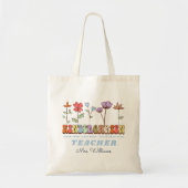 Wildbloemen leren liefde groeien kleuterschool ler tote bag (Voorkant)