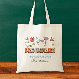 Wildbloemen leren liefde groeien kleuterschool ler tote bag