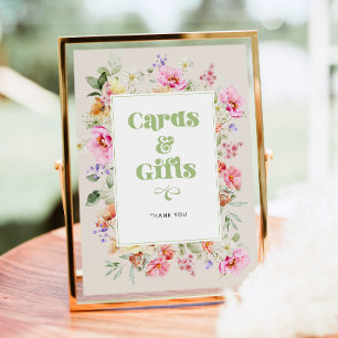 Wildbloemen lichte elegante Kaarten en geschenken Poster