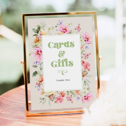 Wildbloemen lichte elegante Kaarten en geschenken Poster