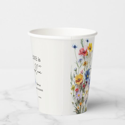 Wildbloemen Liefde in het Vrijgezellenfeest Bloom Papieren Bekers (Rechts)