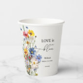 Wildbloemen Liefde in het Vrijgezellenfeest Bloom Papieren Bekers (Voorkant)