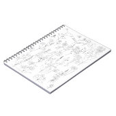 wildbloemen lijn zwart en wit tekenen notitieboek (Linkerzijde)