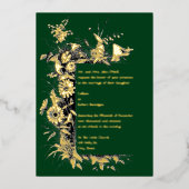 Wildbloemen Lijst Border Wedding Folie Uitnodiging (Voorkant)