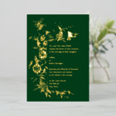 Wildbloemen Lijst Border Wedding Folie Uitnodiging (Staand Voorkant)