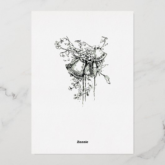 Wildbloemen Lijst Border Wedding Folie Uitnodiging (Achterkant)