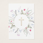 Wildbloemen lijst Eerste Communie herinneringskaar Visitekaartje (Voorkant)