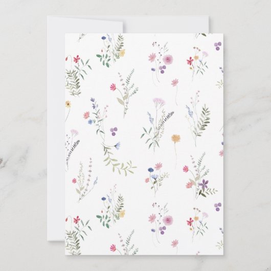 Wildbloemen lijst Eerste Heilige Communie Kaart (Achterkant)