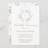 Wildbloemen lijst Eerste Heilige Communie Kaart (Voorkant / Achterkant)