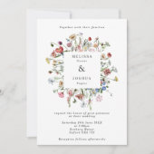 Wildbloemen Lijst Elegant Wedding Kaart (Voorkant)