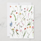 Wildbloemen Lijst Elegant Wedding Kaart (Achterkant)