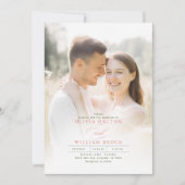 Wildbloemen Meadow Elegant Romantic Weddenfoto Kaart (Voorkant)