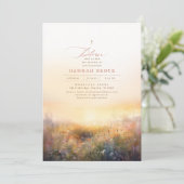 Wildbloemen Meadow Elegant Summer Baptisme Kaart (Staand voorkant)