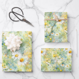 Wildbloemen Meadow Summer Foliage Boho Modern Inpakpapier Vel