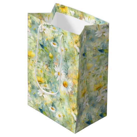 Wildbloemen Meadow Summer Foliage Boho Modern Medium Cadeauzakje (Voorkant Gekanteld)