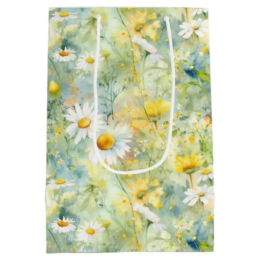 Wildbloemen Meadow Summer Foliage Boho Modern Medium Cadeauzakje (Achterkant)