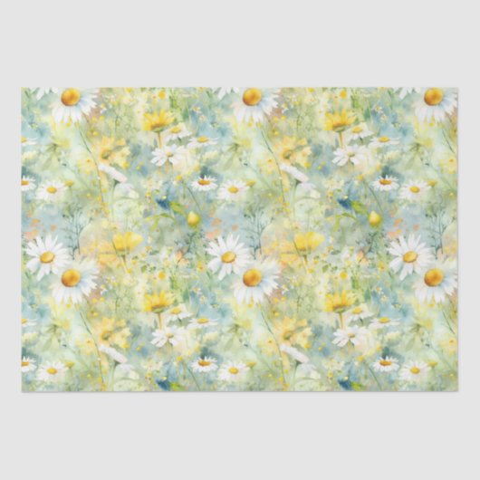 Wildbloemen Meadow Summer Foliage Boho Modern Tissuepapier (Voorkant)