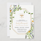 Wildbloemen Medical Logo Invitation Greenery Kaart (Voorkant)