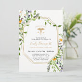 Wildbloemen Medical Logo Invitation Greenery Kaart (Staand voorkant)