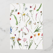 Wildbloemen met Folie van geboortebekendmaking fot Folie Uitnodiging (Achterkant)