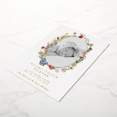 Wildbloemen met Folie van geboortebekendmaking fot Folie Uitnodiging (Gedraaid)