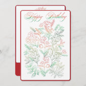 Wildbloemen met Happy Birthday-kaart Kaart (Voorkant / Achterkant)