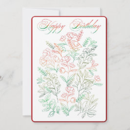 Wildbloemen met Happy Birthday-kaart Kaart