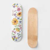 Wildbloemen met naam skateboard (Voorkant)