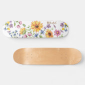 Wildbloemen met naam skateboard (Horizontaal)