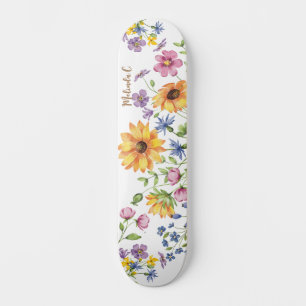 Wildbloemen met naam skateboard