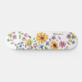 Wildbloemen met naam skateboard (Horizontaal)