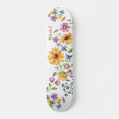 Wildbloemen met naam skateboard (Voorkant)