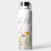 Wildbloemen met naam waterfles (Achterkant)