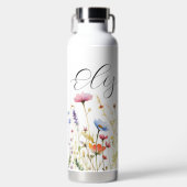 Wildbloemen met naam waterfles (Voorkant)