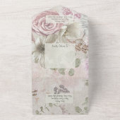  Wildbloemen met Vlinder met QR Code All In One Uitnodiging (Buitenkant)