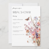 Wildbloemen met Vlinder Vrijgezellenfeest Kaart (Voorkant)