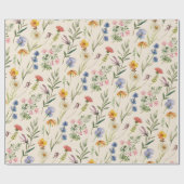 Wildbloemen minimalistisch Boho Floral Cadeaupapier (Vlak)