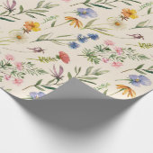 Wildbloemen minimalistisch Boho Floral Cadeaupapier (Hoek)