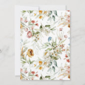 Wildbloemen minimalistische moderne bruiloft kaart (Achterkant)