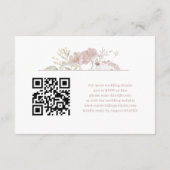 Wildbloemen Modern Wit Huwelijk QR Code RSVP Informatiekaartje (Achterkant)