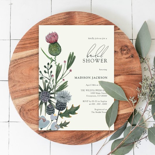 Wildbloemen Moderne Bridal Shower Invitations Kaart