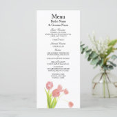 Wildbloemen Moderne eenvoudige elegante weddenscha Menu (Staand voorkant)