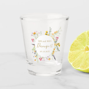 Wildbloemen Mr. en Mrs Wedding voor Shot Glas