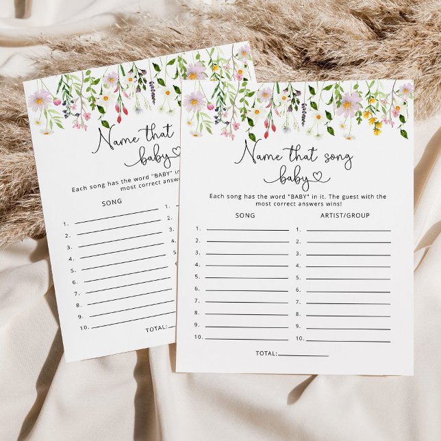 Wildbloemen Naam dat baby shower spel (Creator heeft geüpload)