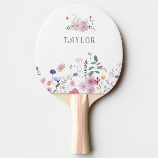 Wildbloemen naam Girly Tafeltennisbatje (Achterkant)