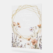 Wildbloemen Natuurlijke Botanische Bloemen Bruilof Acryl Bord (Hoek)