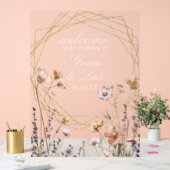 Wildbloemen Natuurlijke Botanische Bloemen Bruilof Acryl Bord (Huwelijk)