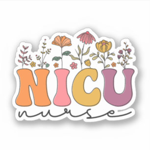 Wildbloemen NICU Verpleegkundige Neonatale ICU Ver Sticker