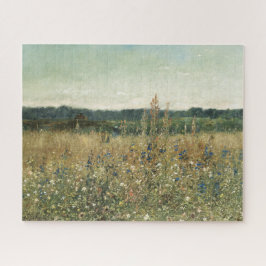 Wildbloemen. Olieverf op doek. weide Legpuzzel